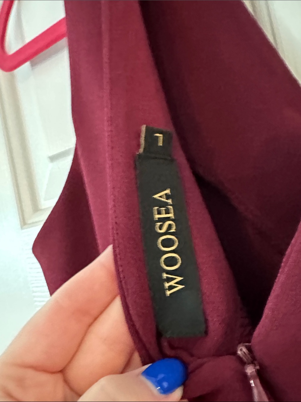 Elegant V-Neck Burgundy Evening Dress - Picture 3 of 3